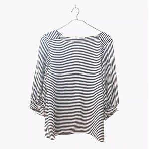 OPUS Square Neck Top in Stripe, Black/White, EU 40